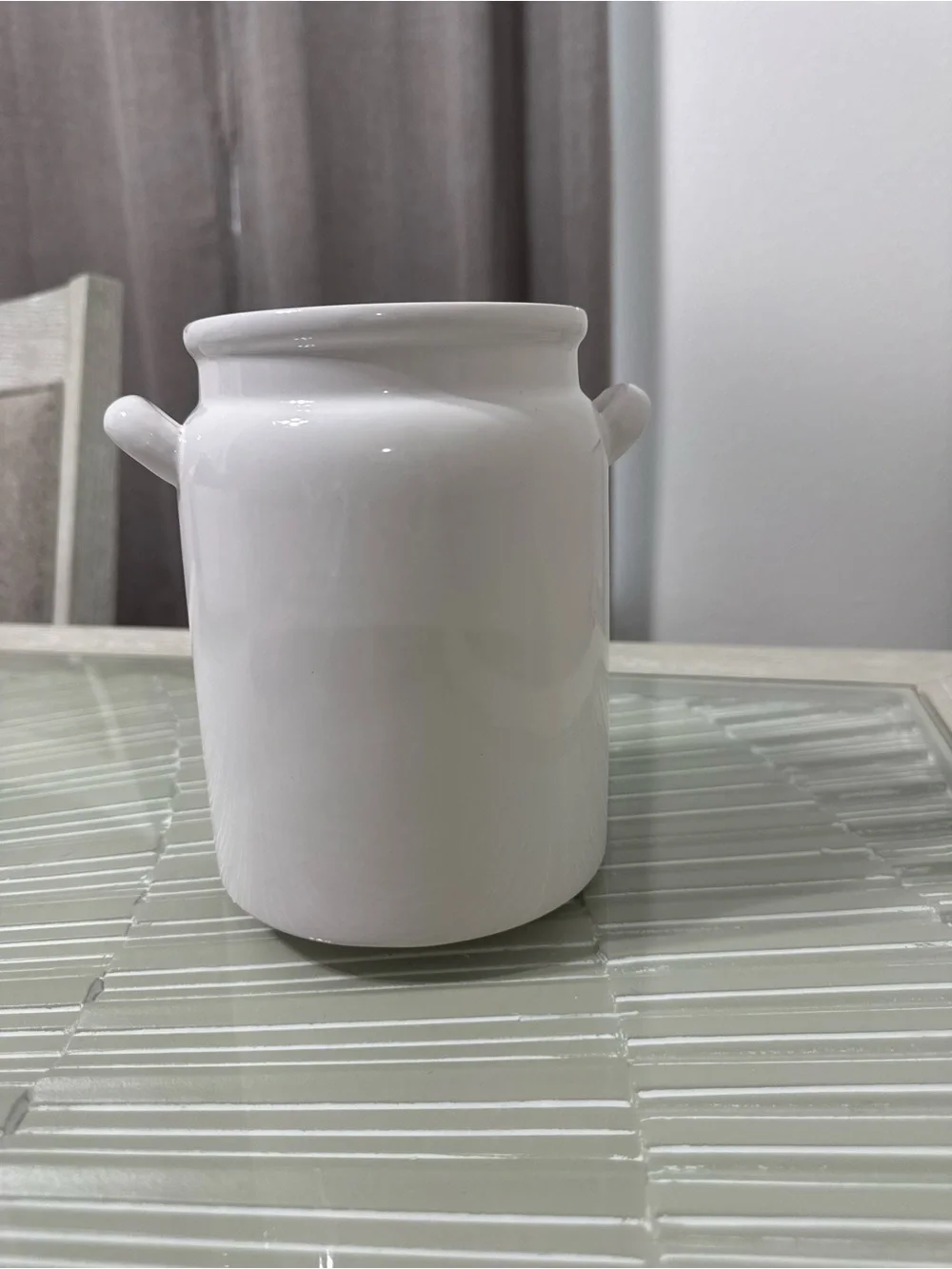 White Ceramic Milk Can Vase